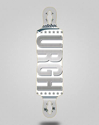 Urgh Skate Skateboard Longboard Deck 40x9 Drop OG White Grey características