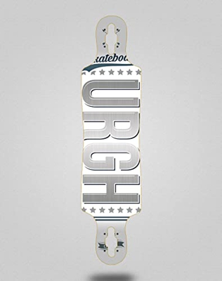 Urgh Skate Skateboard Longboard Deck 40x9 Drop OG White Grey