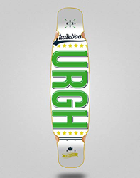 Urgh Skate Skateboard Longboard Deck Mix Bamboo 46x9 OG White Green precio