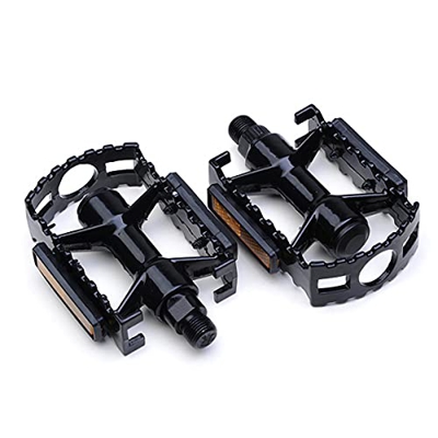 Aanlun Bicycle Pedal with 4 Specifications Ball Bearings Pedals Suitable for Mountain Bikes and Road Bikes,Black (Color : Black)