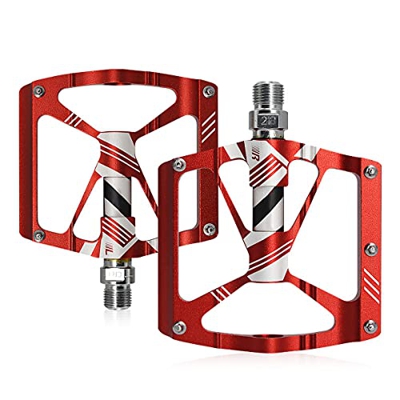 Aanlun Bicycle Pedal Two Styles of Universal Pedals Suitable for Mountain Bikes and Road Bikes,Red (Color : Red)