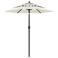 Outdoor Living - Parasol de 3 niveles con poste de aluminio y arena de 2 m características