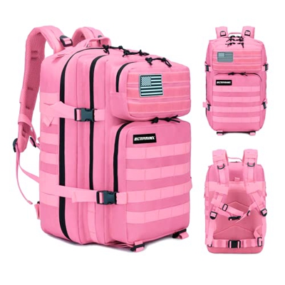 ELITRAINX Mochila 25L Táctica Militar Bandera España Impermeable para Deporte, Cabina Avión, Gimnasio, Aire Libre, CrossTraining (Rosa)