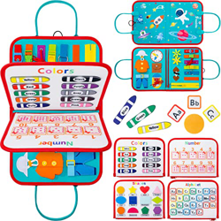 Freekite Busy Board para Niños, Juguete Sensorial Montessori de 4 Capas para niñas y niños de 2 3 4 5 6 años para Desarrollar Habilidades Motoras Fina características
