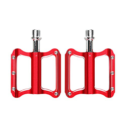 Aanlun Bicycle Pedal 3 Kinds of Suitable for Mountain, Road and Folding Bicycles,Red (Color : Red) precio