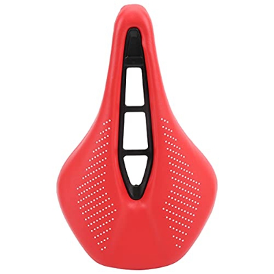 Aanlun Comfortable Bike, Wide Tail Wing Design Comfortable Leather Bicycle for Mountain Bike (Color : Red and White Dots)