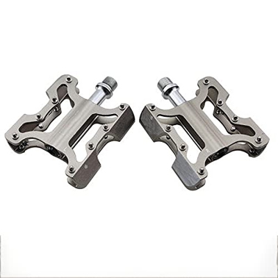 Aanlun Bike Pedal Material Universal Pedal Bicycle Accessories, Thread Diameter 14Mm,Red (Color : Silver)
