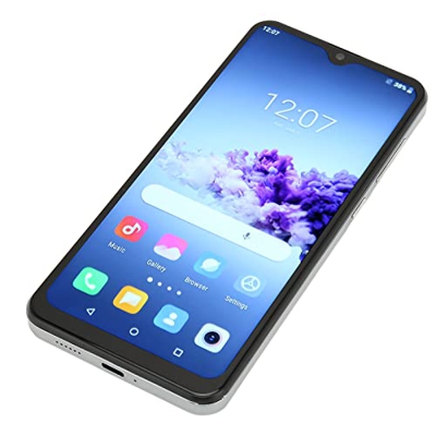 Qinlorgo Móvil, Desbloqueo Facial Smartphone MTK6580 8 Core EU 100-240V Frontal 8MP Trasero 13MP para SMS (Enchufe de la UE)