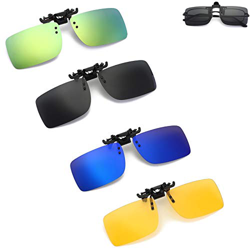 gotyou Polarized Clip on Sunglasses, 4 Piezas Clip on Gafas de Sol, Gafas Vision Nocturna, Gafas sol Sin Marco con Clip, Gafas sol Unisex Sin Marco co precio