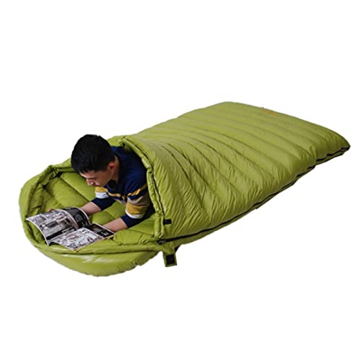 ANUGU Sacos de Dormir rectangulares para Adultos Invierno Cálido Doble Saco de Dormir de 4 Estaciones Equipo de Dormir Pluma de Ganso Blanco A Prueba 