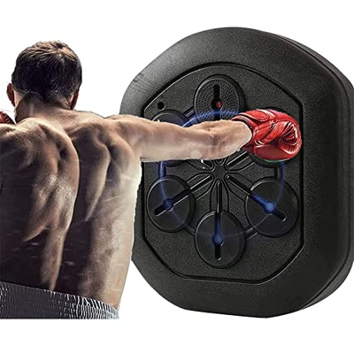 THERES Máquina de Boxeo Musical, máquina de Boxeo de música iluminada montada en la Pared, Equipo de Boxeo Conectado Recargable con Guantes, reacción 