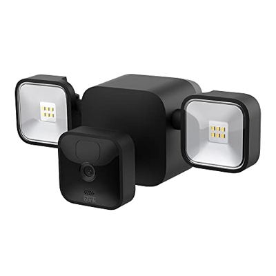 Blink Outdoor + Floodlight: soporte con focos HD inalámbrico alimentado por pilas y cámara de seguridad inteligente, 700 lúmenes, detección de movimie