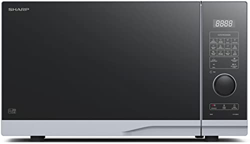 SHARP YC-PG284AE-S - Microondas con grill (900 W, 28 L, 10 niveles de potencia, función eco, descongelación, seguridad infantil), color plateado y neg precio