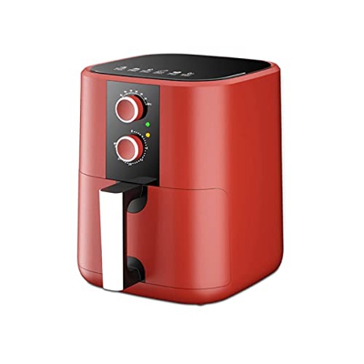 Freidora eléctrica sin Aceite Inteligente automática roja for el hogar 5L Horno eléctrico multifunción de Gran Capacidad máquina de Patatas Fritas