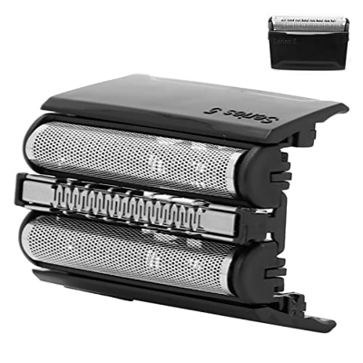 Afeitadora eléctrica con cabezal de corte de lámina de repuesto 52B compatible con Braun Series 5 S5 Cabezales de repuesto de lámina y cortador 52B Cu