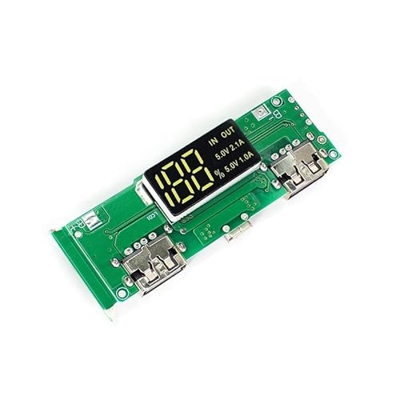 VGVCTX LED Dual USB 5V 2.4A Micro/Type-C USB Mobile Power Bank 18650 Módulo de Carga Placa de Cargador de batería de Litio con Pantalla Digital (Color