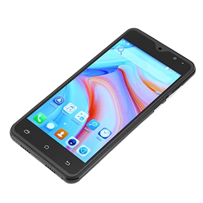 FUIK Teléfono Móvil, Negro, 5 Pulgadas, 4800 MAh, Tarjetas SIM Duales, Teléfono Móvil Desbloqueado con Cubierta Protectora para Regalos (Enchufe de la