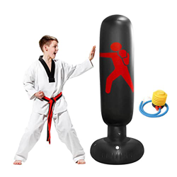 AXLOFO® Espesar Saco de Boxeo Inflable Niños, Sacos de Boxeo de pie para un Rebote inmediato para Practicar Karate, Taekwondo y aliviar Pent Up Energy características