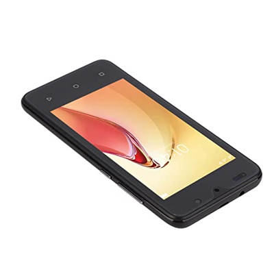 Qinlorgo Teléfono Móvil, Cámara Frontal de 2 MP, Procesador CPU, Pantalla de 4,66 Pulgadas, Teléfono HD con Cable de Datos para Empresas (Negro)