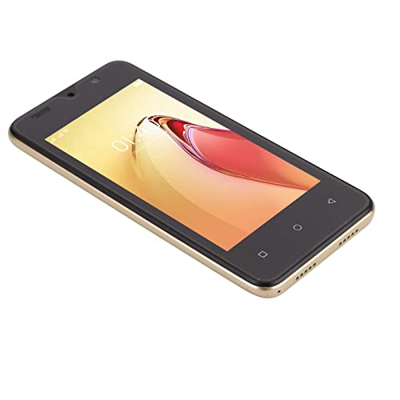 Qinlorgo Teléfono Móvil, Cámara Frontal de 2 MP, Procesador CPU, Pantalla de 4,66 Pulgadas, Teléfono HD con Cable de Datos para Empresas (Oro)