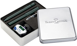 Faber-Castell 201532 Grip Edition - Set de regalo con pluma M bolígrafo XB, vaso de tinta 30 ml y convertidor de enchufe características