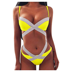 Bikini Mujer Dos Piezas Ropa con Estampado de Lunares Push-Up Traje de baño con Lazo Acolchado Conjunto de Bikini de Playa Acolchado Bañador en oferta