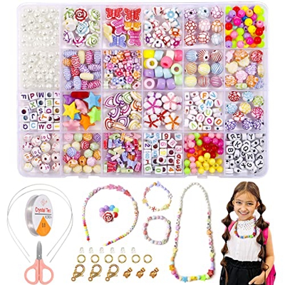 Niños Bricolaje Conjunto de Cuentas Jewellery Making Kit Elekin 550+ PCS Pulseras Collares de Joyas para Niñas Cuentas para la Fabricación de Joyas pa