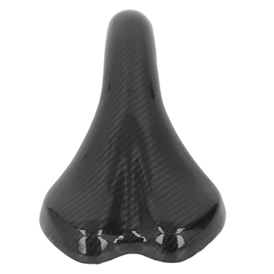 Cojín para Asiento de Bicicleta, Diseño Aerodinámico, Negro, Absorción de Impactos, Fácil de Instalar, Sillín de Bicicleta, Imitación de Cuero de Carb