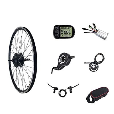 Samnuerly Kit de conversión de Bicicleta eléctrica 24V250W 16" 20" 24" 26" 27.5" 28" 29" 700C Motor Giratorio de tracción Trasera Motor de Cubo de Bic