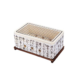 MAIES Japanese Barbecue Grill Portable Barbecue Ceramic Stove Japanese Food Charcoal Stove with Solid Wood hermal Insulation Support características