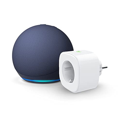 Nuevo Echo Dot (5.ª generación, modelo de 2022), Azul marino + Meross Smart Plug (enchufe inteligente WiFi), compatible con Alexa - Kit de inicio de H