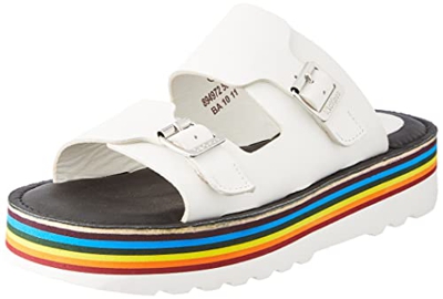 Kickers Kick Hot, Chancla Para Mujer, Blanco (Sem/Multicolor), 40 EU