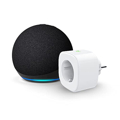 Nuevo Echo Dot (5.ª generación, modelo de 2022), Antracita + Meross Smart Plug (enchufe inteligente WiFi), compatible con Alexa - Kit de inicio de Hog