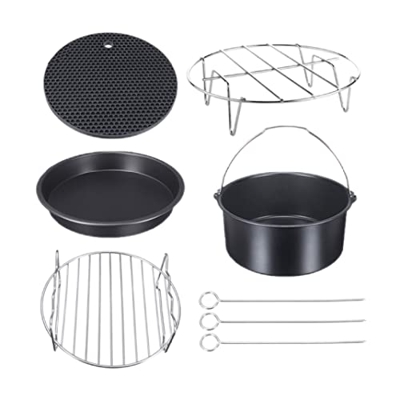 NiseWuds Accesorios de freidora Aire Freed Set 5pcs 6 en 1 con Bandeja de Pizza de Lata, etc, para Hornear en la Cocina en casa