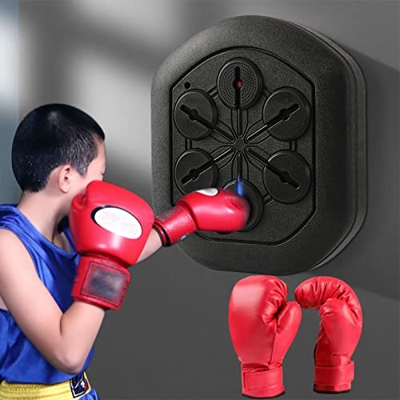 Equipo de Boxeo Probador de Fuerza para Adultos Música Boxeo electrónico Pared Objetivo Máquina de Boxeo con Guantes Saco de Boxeo Inteligente Respond