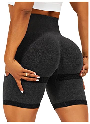 TZLDN Pantalones Cortos de Ciclismo sin Costuras para Mujer, Cintura Alta, Fruncidos, para Levantamiento de glúteos, Deportes, Correr, Gimnasio, Panta