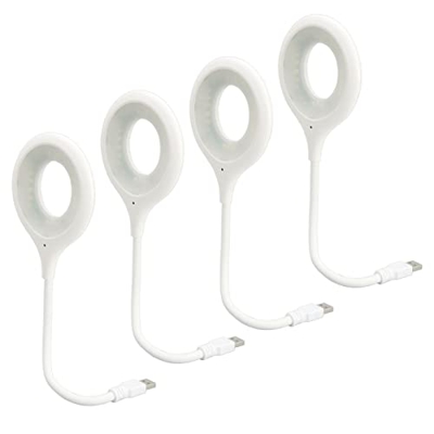 Luz de Lectura Activada por Voz, Distancia de Control de Sonido de 2 M, Flexión Multidireccional, 24 Perlas LED, Lámpara de Lectura de Voz USB para Vi