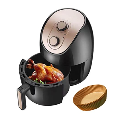 Freidora Gourmet sin Aceite Completamente automática, freidora de Aire Multifuncional for el hogar de Gran Capacidad de 4L, 50 bandejas de Papel Espec