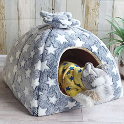 Cama de cueva para mascotas, refugio para perros, tienda de campaña súper suave calmante para gatos, cachorros/perros pequeños (S: 35 x 35 x 30 cm, es precio