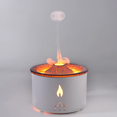 SEAAN Humidificador de Volcán, Modo de Nebulización de Medusas y Llamas, Difusor de Aceite Esencial de 360 ml con Luz Nocturna para el Hogar, Yoga, Of
