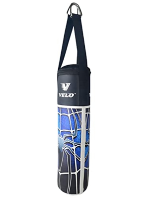 VELO Bolsas de boxeo unisex para jóvenes (10-15 años) de 2.5 pies de alto, bolsas de boxeo, bolsas de boxeo colgantes, gancho de techo. (negro - araña