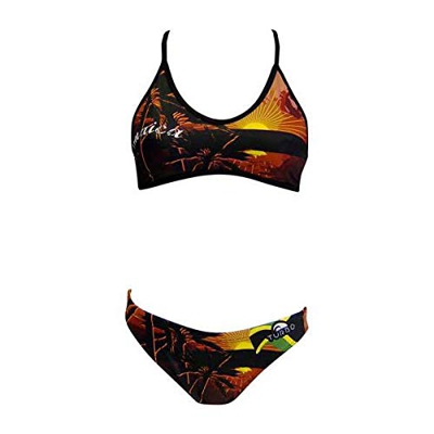Turbo Power Jamaica Bragas de Bikini, Multicolore, XXL para Mujer
