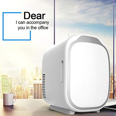 Mini Fridge Car Refrigerator 6 Liter Dual Use Cold Box Mini Small Refrigerator (Color Name : White) (White)