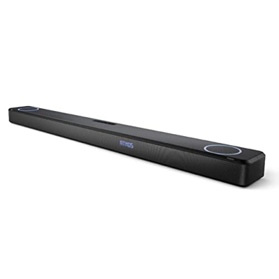 Philips FB1/10 Barra de Sonido 7.1.2 Subwoofer Inalámbrico Integrado, Dolby Atmos, Sonido Cinematográfico, Bajos intensos y Profundos, HDMI ARC, Diseñ