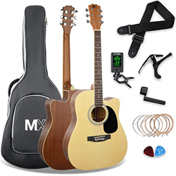 3rd Avenue MX Pack de guitarra acústica premium de tamaño estándar con cutaway y tapa anterior de abeto en color natural en oferta