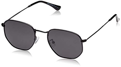Gafas de sol Polarizadas Hombre Mujer Hexagonal Vintage Protección UV400 Unisex Negro Polaroid Retro Gafas de sol para Conducción Marco de Metal
