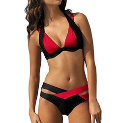 riou Conjuntos de Bikini para Mujer Cintura Alta con Relleno Tops de Bikini Mujeres Halter TirantesTops y Braguitas 2 Piezas Dividido BañAdores Beachw características