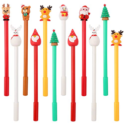 12 Piezas de Bolígrafos de Tinta de Gel de Navidad muñeco de nieve de dibujos animados reno de santa rotulador de árbol de navidad regalo de fiesta de características