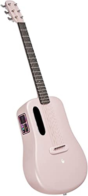 LAVA ME 3 Smartguitar, 36 Pulgadas Guitarra Acústica de fibra de carbono con afinador, múltiples efectos de rendimiento (Piano Bag, Rosado)