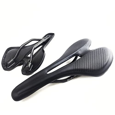 Sillin Bicicleta MontañA,Sillin Bicicleta Sillín de fibra de carbono for carretera de 139g, almohadillas de Material de carbono 3k, cojines de cuero s